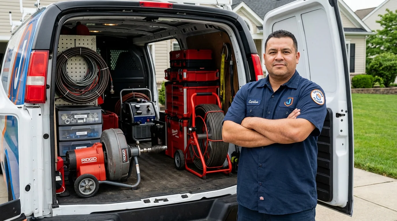 Professional drain cleaning equipment and Johns Plumbing LLC plumber in Balch Springs