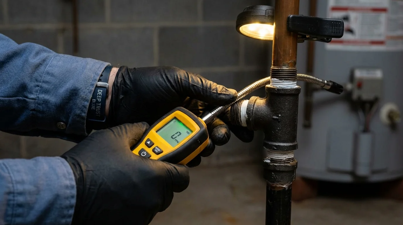 Gas leak detection with electronic sniffer by Johns Plumbing LLC in Balch Springs
